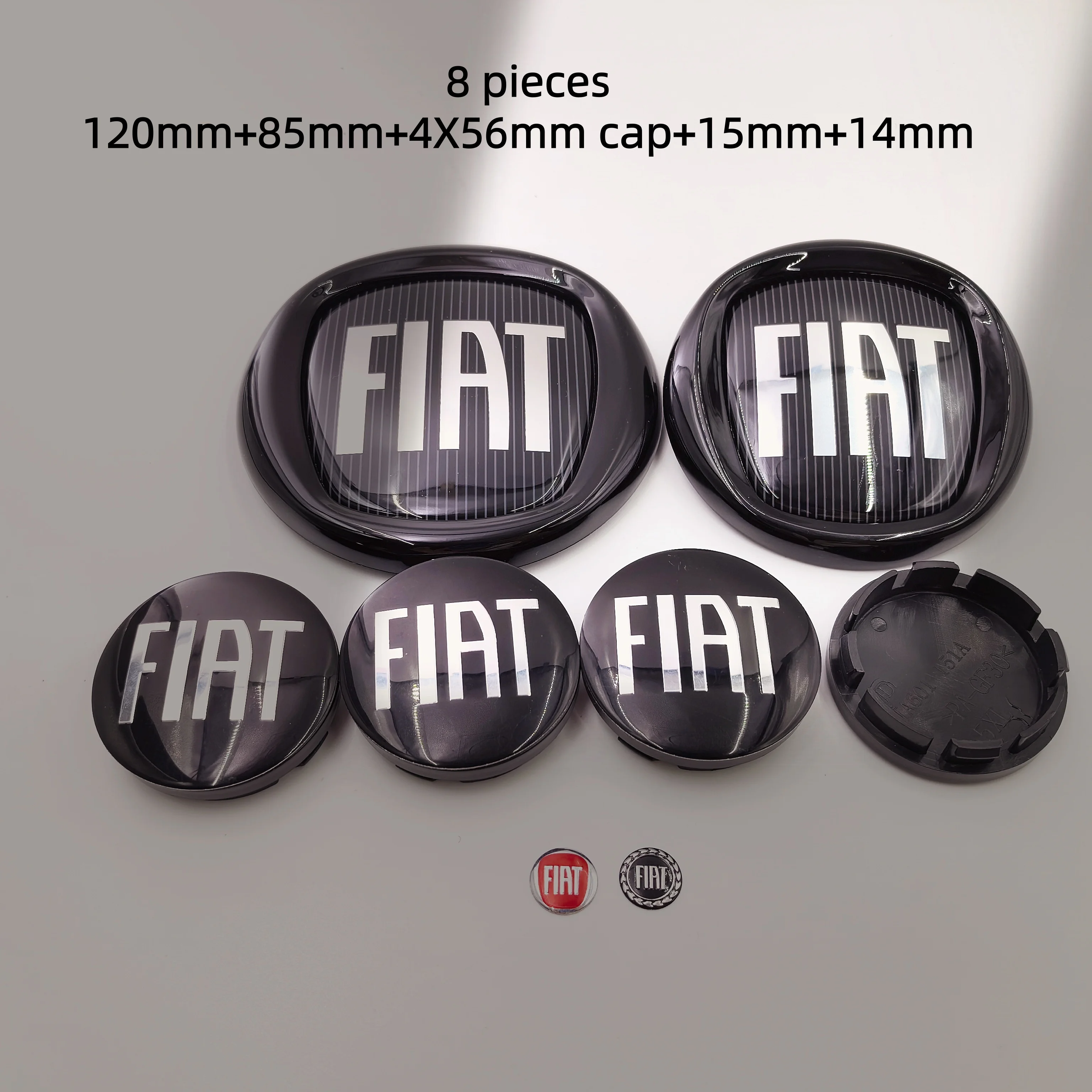 8-teiliges Set Fiat Auto-Embleme Motorhaube Kofferraum Logo-Abzeichen 85/120mm Vordere Motorhaube & Hinterer Kofferraum Fiat Logos zur Autodekoration – Detail 22