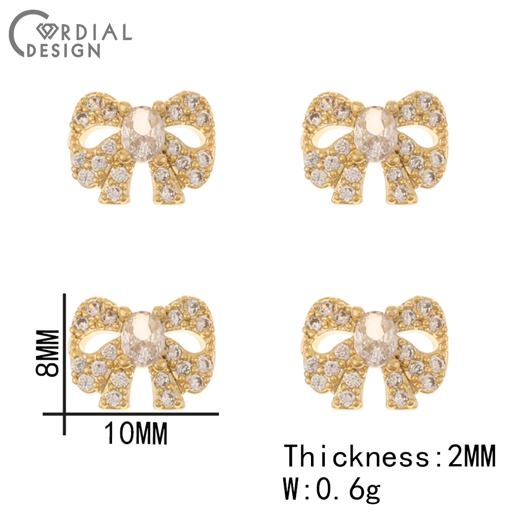 Cordial Design 50Pcs DIY Fingernail Accessories/Cubic Zircon/Multi Shapes/Genuine Gold Plating/Jewelry Findings & Components - cordial