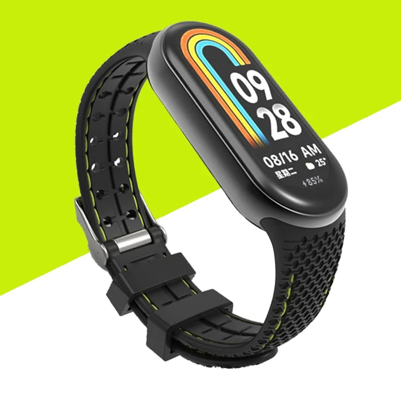ตัวเลือกสินค้า สายรัดซิลิโคนสําหรับ Mi Band 8 9 สร้อยข้อมือยางเปลี่ยนสายนาฬิกาข้อมือ Smartwatch สร้อยข้อมือ Correa สําหรับ Xiao mi mi Band 8 สาย