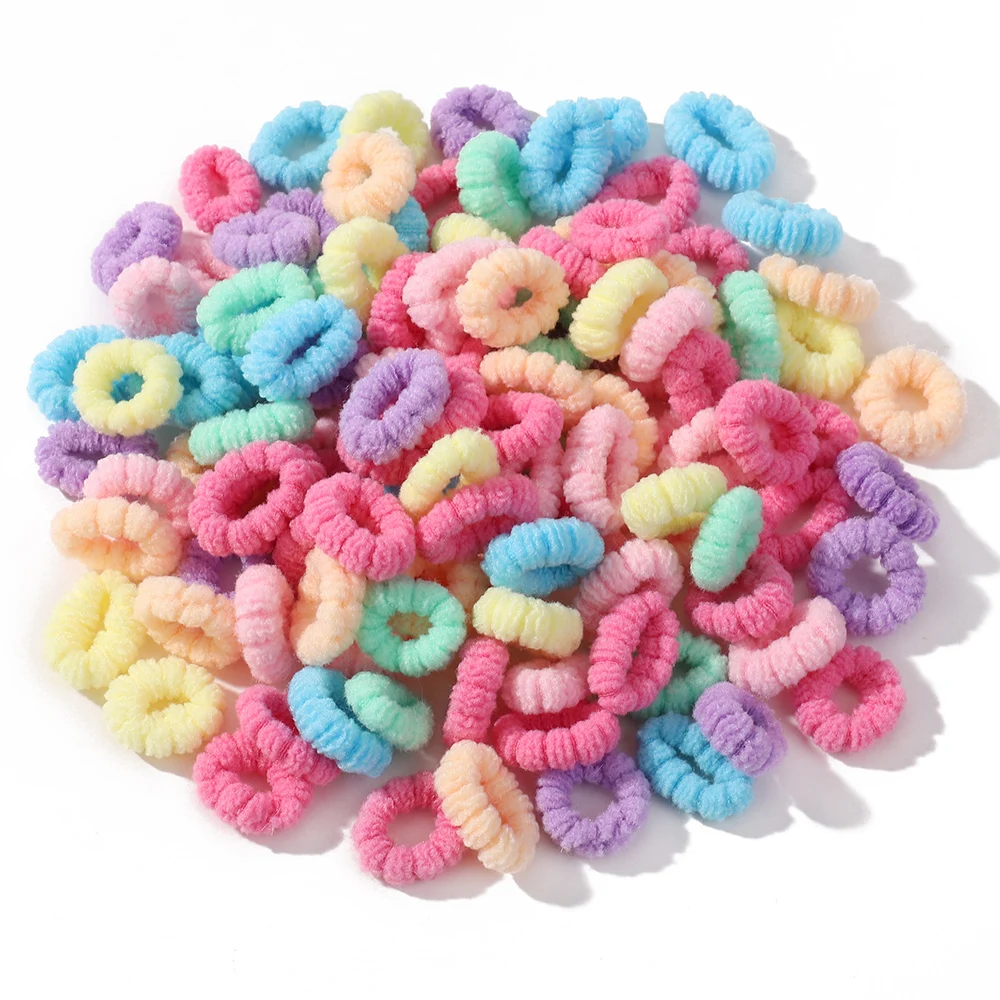 300 Stücke Elastische Haarbänder Mädchen Bunte Haargummi Pferdeschwanzhalter Gummibänder Kinder Kleine Scrunchie Kinder Haarschmuck – Detail 8