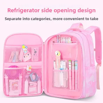 Refrigerator Door Multiple Pockets Light Burden Reduction Elementary School Bag Female Children's Backpack with Pendant 1