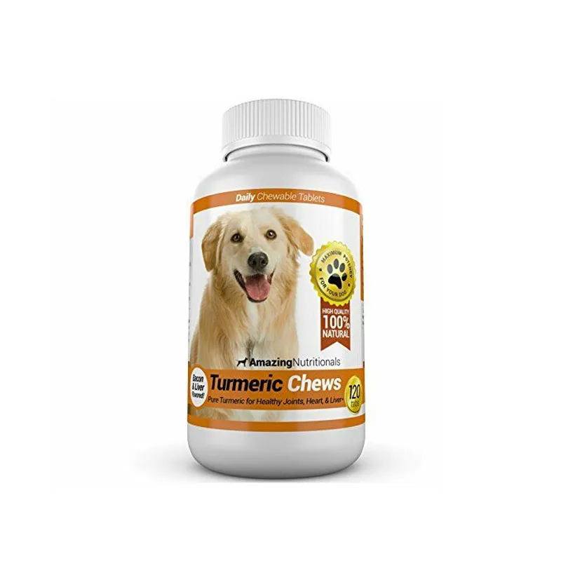

Turmeric Chews for Dogs, Curcumin Pet Antioxidant, Eliminates Joint Pain, coat and skin conditions, itchy skin, 120 Chews