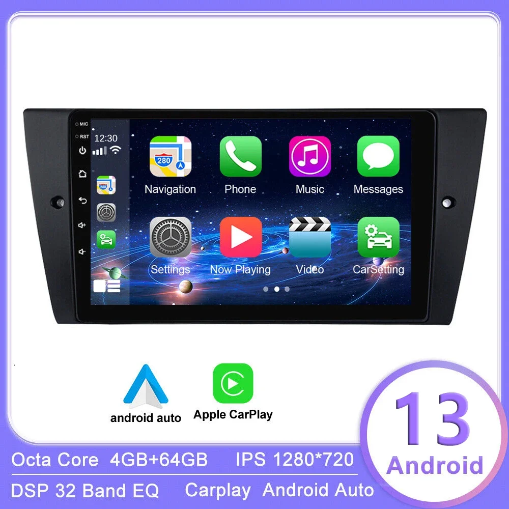 

4G Android 13 For BMW 3-Series E90 E91 E92 E93 Car Radio Car Video Navigation Players CarPlay IPS Auto GPS DSP No 2 Din 2din DVD