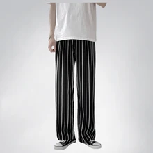 

Spring and Autumn Brand Men's Straight Vertical Stripes Casual Sports Pants Fashion Jogging Pants Street Men повседневные брюки