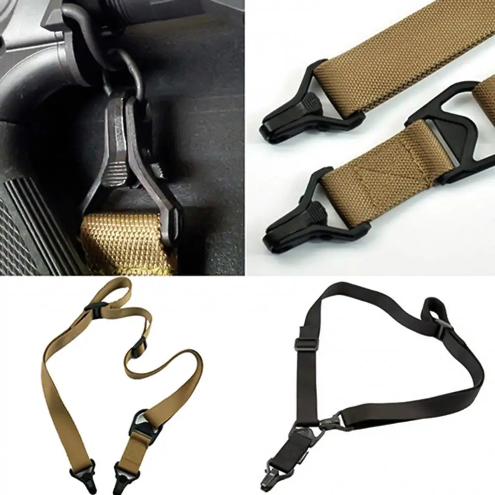 Gun Sling Nylon Outdoor Sports 2 Point Rifle Sling Clasp 100Kg Max Load Belt Strap War Paintball Hunting Military Strap Gun Sling