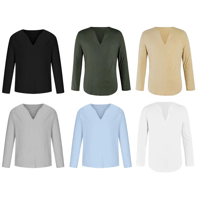 Camiseta Estilo Casual Masculina: Conforto e Estilo para o Dia a Dia 6 Camiseta Masculina Casual com Gola V Manga Longa