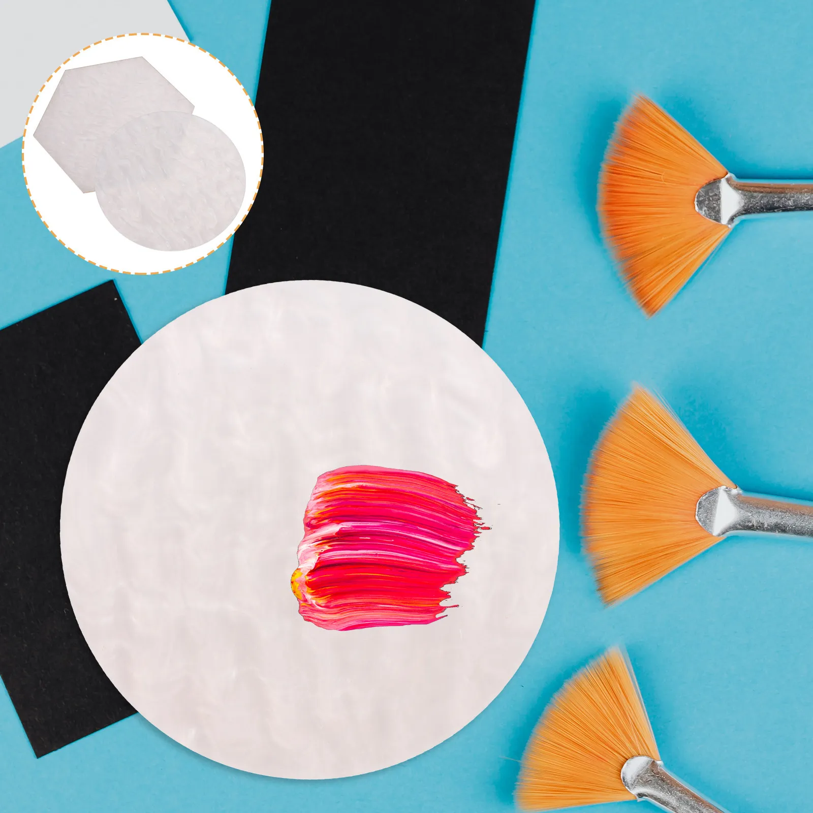 2Pcs 수지 네일 아트 팔레트 네일 폴리쉬용 컬러 믹싱 트레이 DIY 매니큐어..