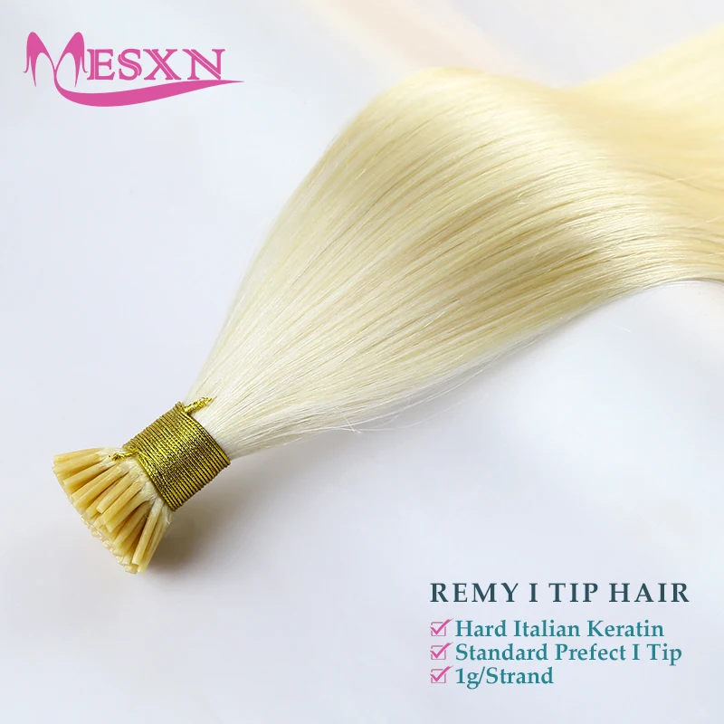Hair Extensions MESXN Straight I Tip Natural
