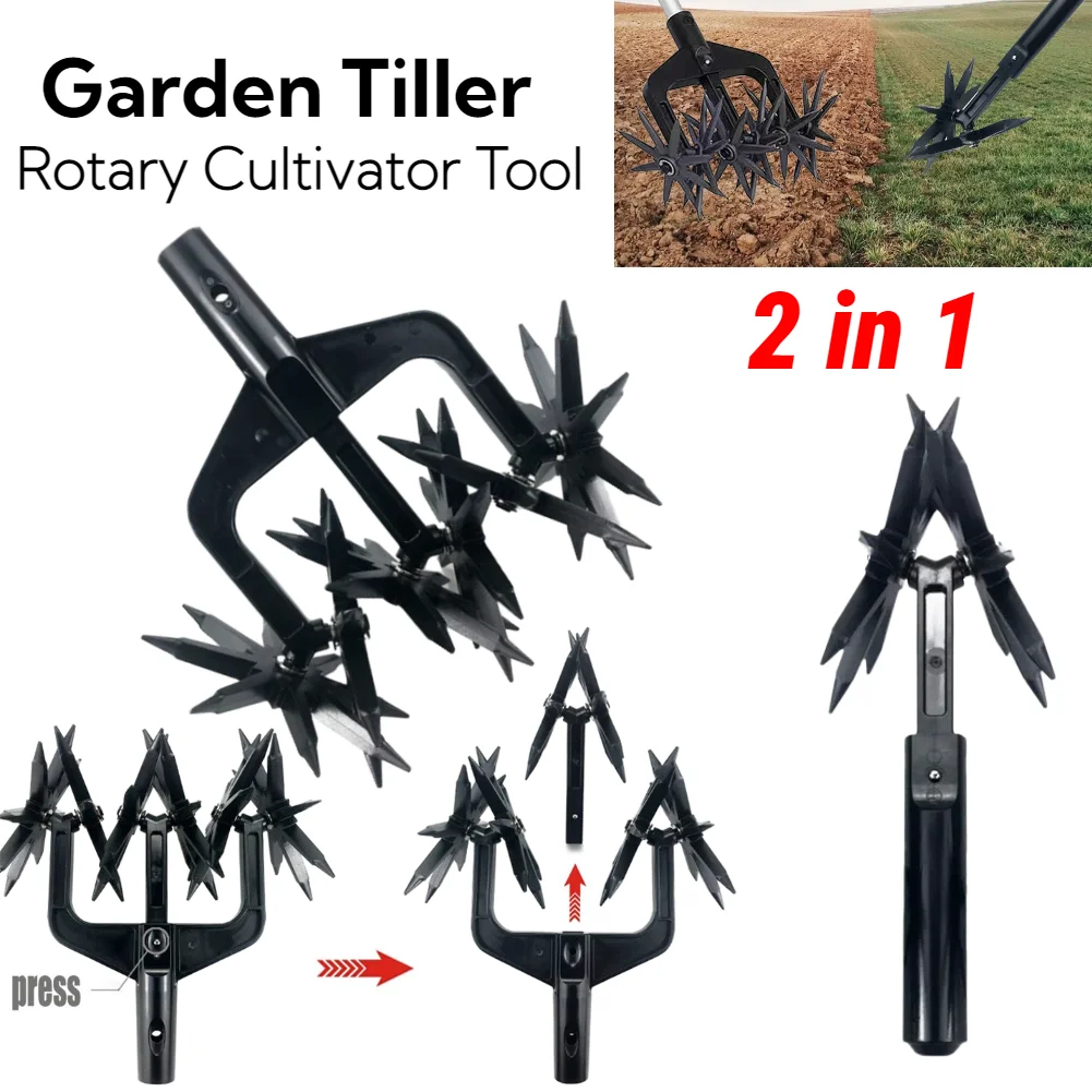 Gasoline Tiller Cultivator 2 in 1 Garden Aerator Soil Scarifier Ventilated Scarifier Rotary Tiller Garden Lawn Ripper Lawn Rotary Cultivator Tool