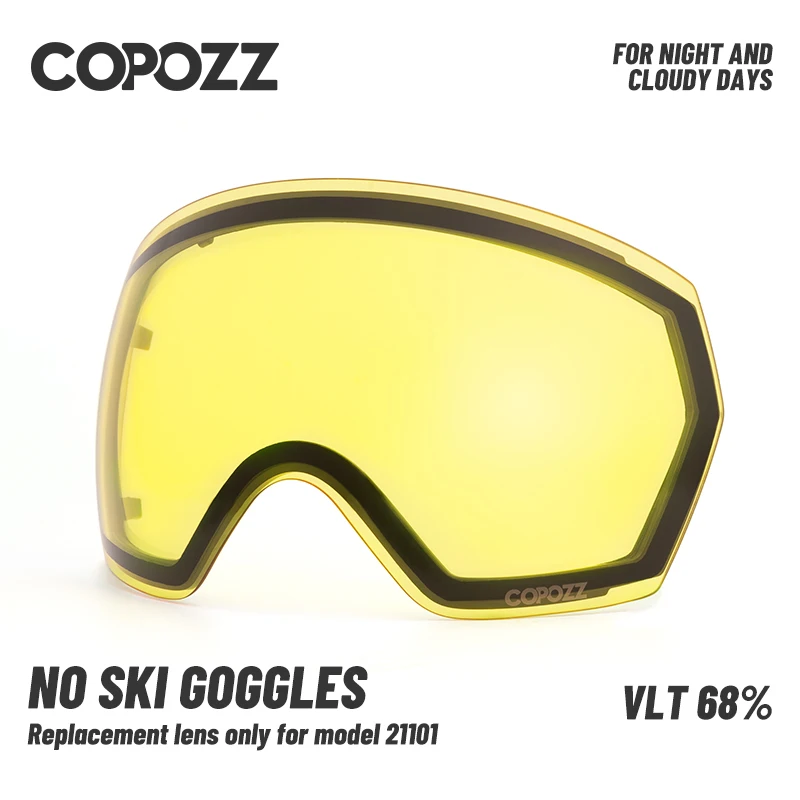 COPOZZ Replacement Ski Goggles Lens For Model 21101 Anti-fog UV400 Spherical Ski Glasses Snow Goggles Eyewear Lenses (Lens Only) 2