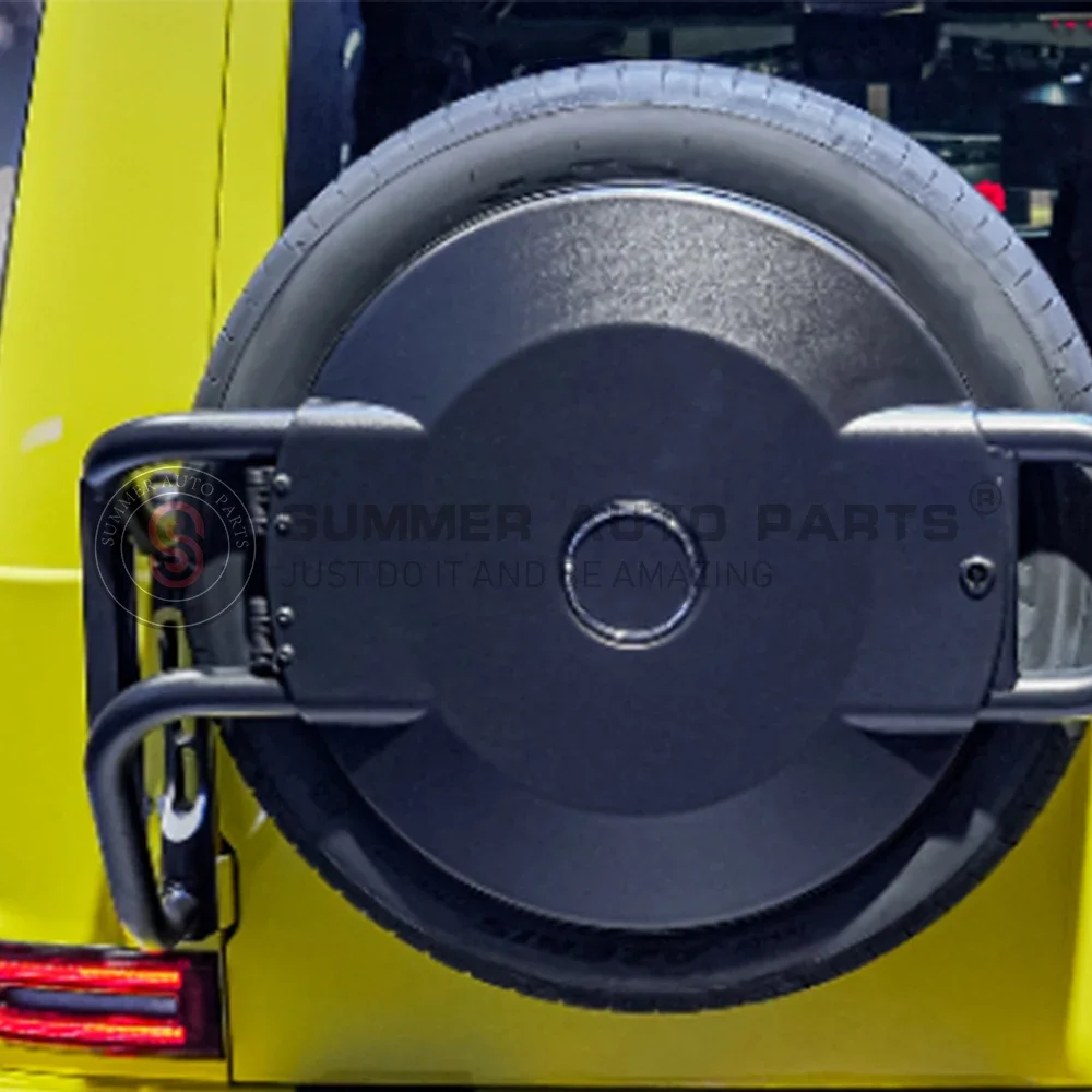 여름용 자동차 부품 오프로드 부품 카본 파이버 4X4 스타일 스페어 휠 타이어 커버 (G 클래스 W465 W463용, 홀더 포함)