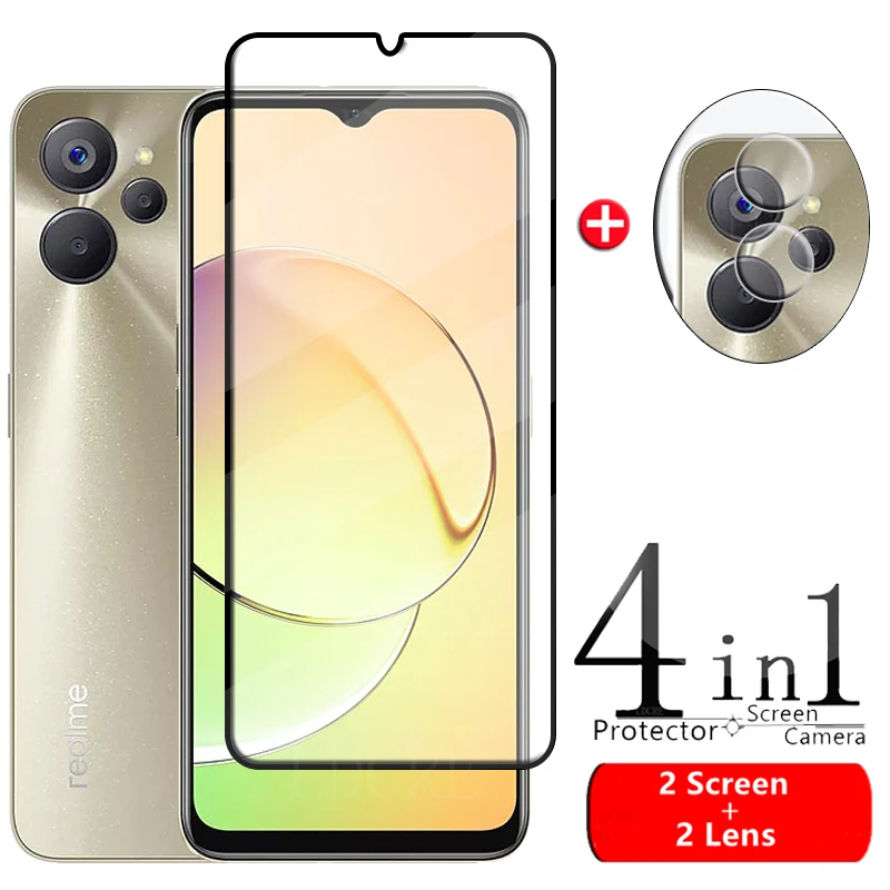 

4-in-1 For OPPO Realme 10 5G Glass For Realme 10 5G Tempered Glass Full Cover Glue Screen Protector For Realme 10 5G Lens Glass