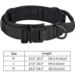 Adjustable Training Dog Collar with Control Handle and Heavy Duty Metal Buckle - M (Black Collar)