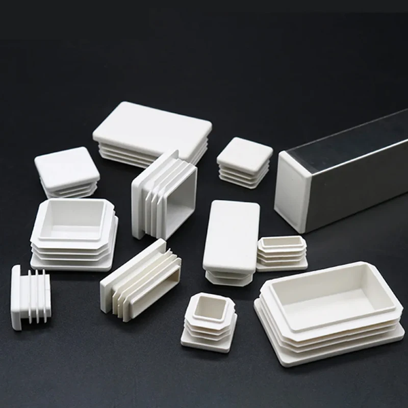 Tapas de plástico de 2/10 piezas, insertos de tubo de acero cuadrado, Protector de muebles antideslizante, color negro/blanco