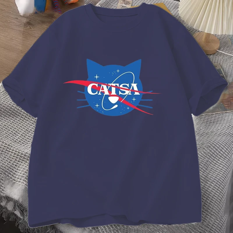 Heiße Lustige Katze Drucken T-shirt Sommer Casual Kawaii Lose T Shirt Katze Liebhaber Frauen Männer Harajuku Shirts – Detail 4