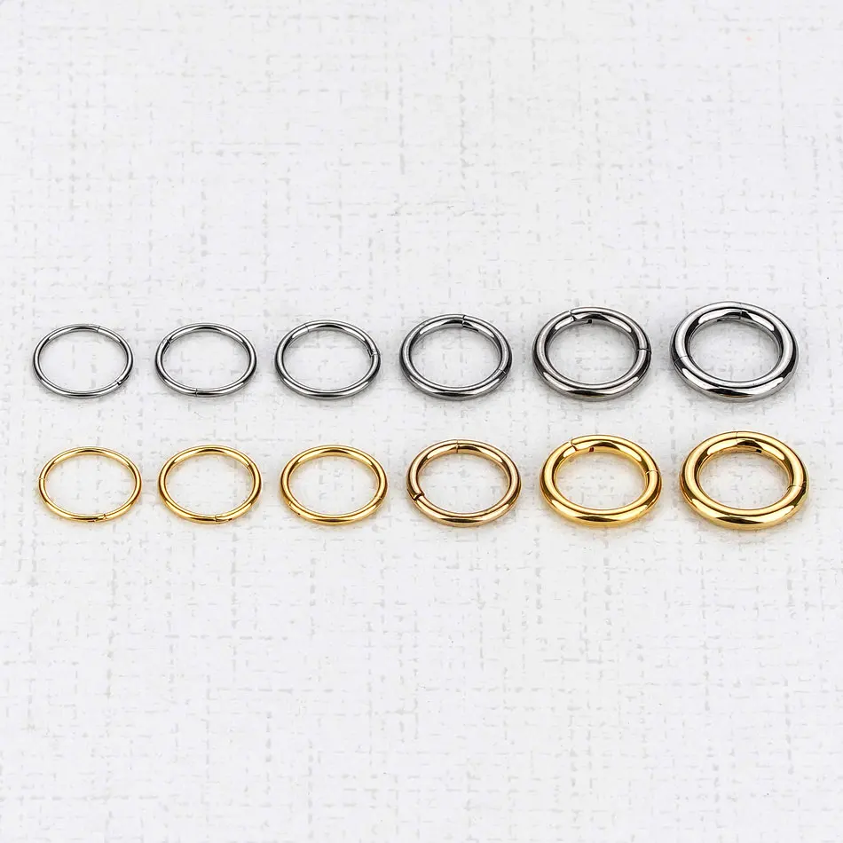 Nose Ring Body Clip Hoop Cartilage Piercing Segment Nose Hoop Septum Clicker Lip Ear Ring 5Pcs