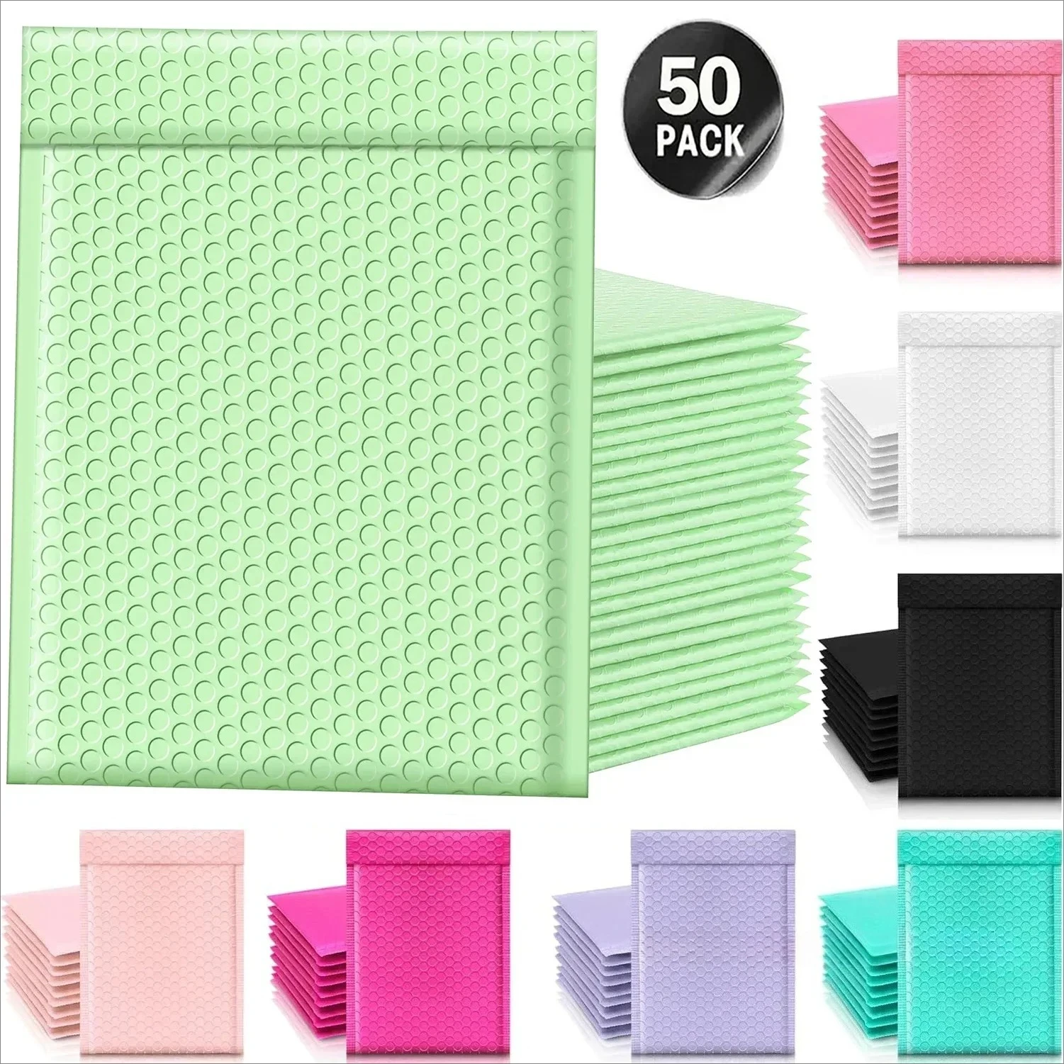 10pcs Multi-Colors Bubble Packaging,5 Sizes Available Envelope Mailing Shipping Packages,Shipping Self Seal Bubble Bag Padding