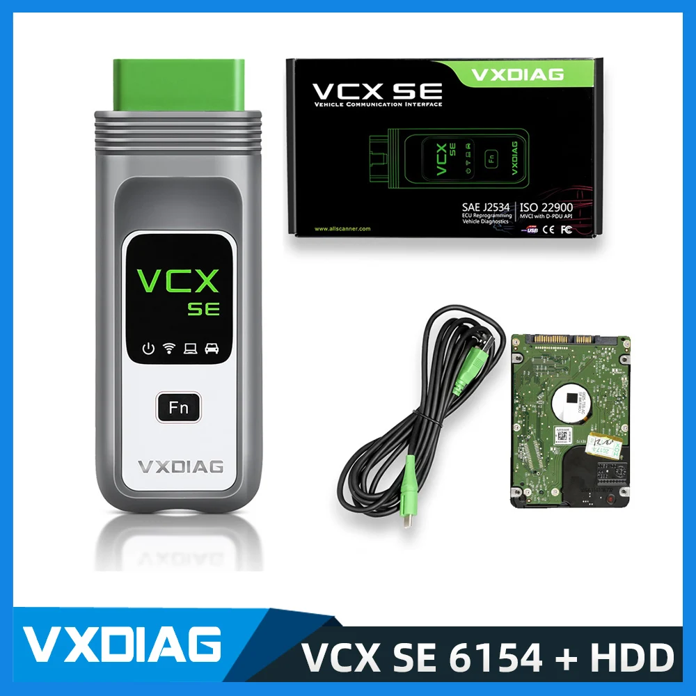 

VXDIAG VCX SE 6154 OBD2 Diagnostic Tool for VW Audi Skoda with 500G V11.0 Software HDD and Engineering V14.1 Supports WIFI