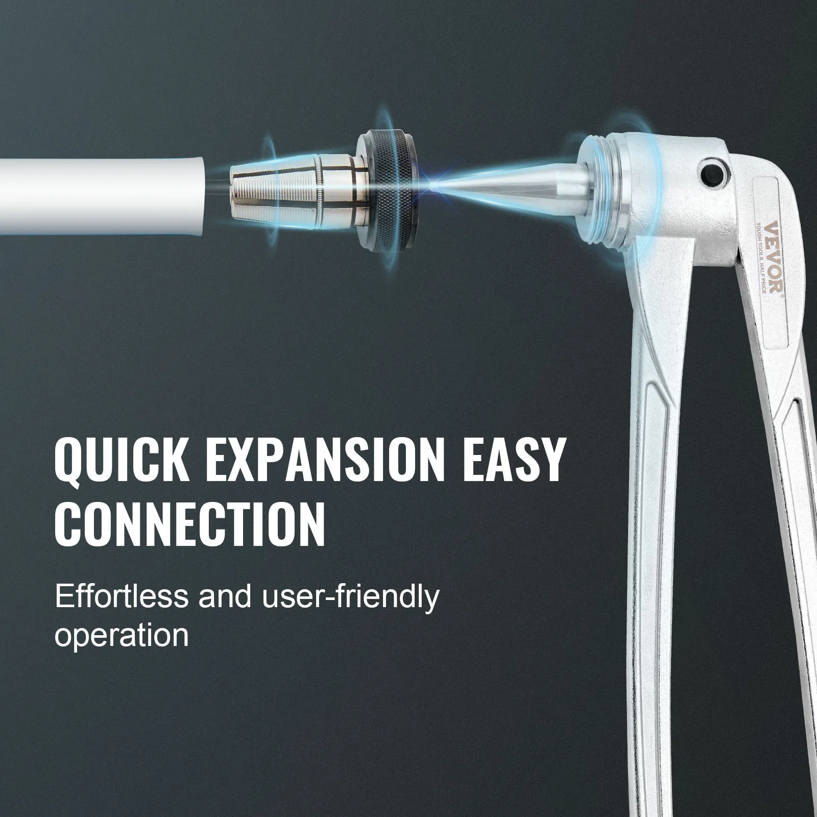 VEVOR Pipe Tube Expander Manual Hydraulic PEX Tubing Expanding with 3 Expansion Heads Pipe Cutter Tool for Copper Pipe Repairing 3