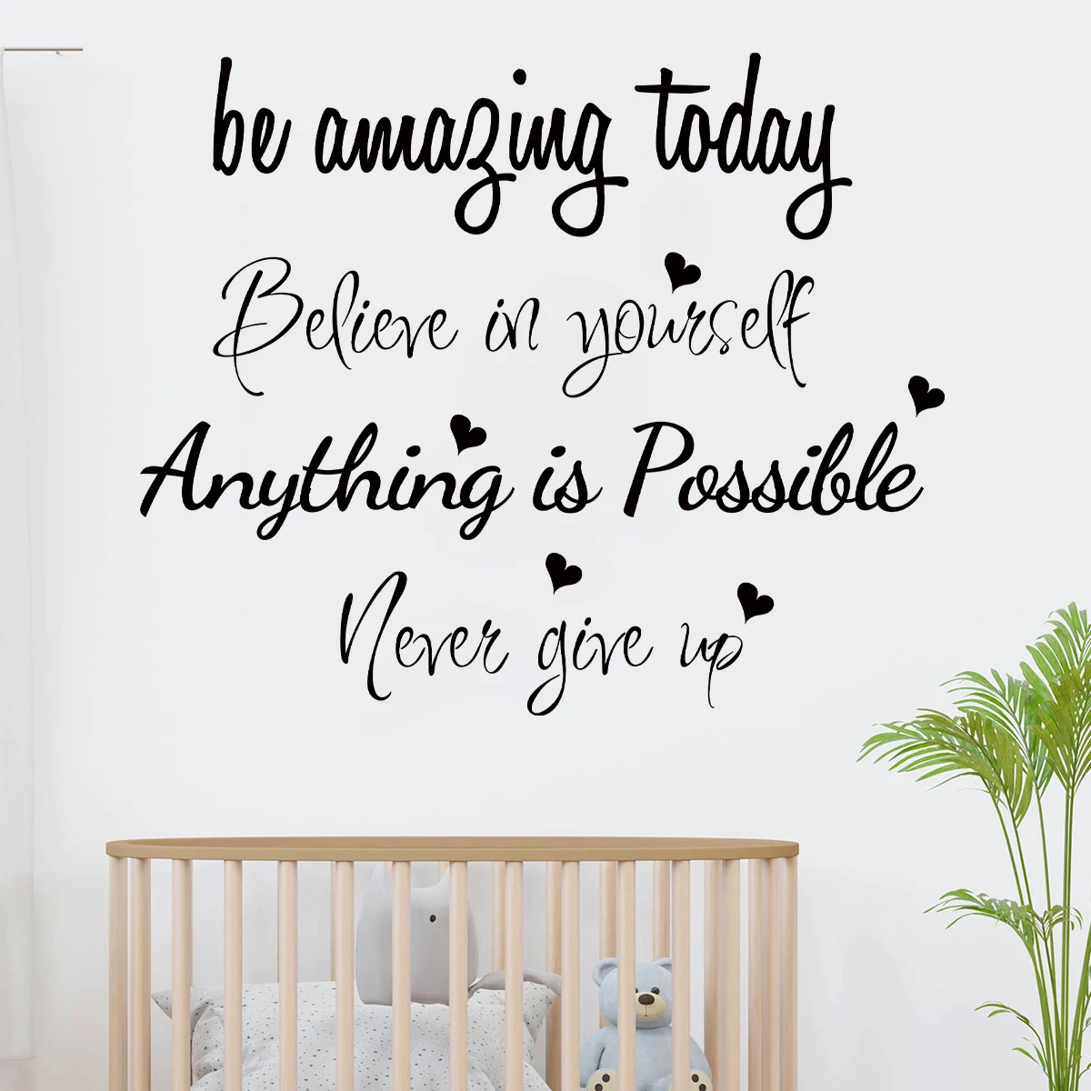 Inspirational Phrases“Believe in Yourself..”Art Wall Stickers Removable for Bedroom Living Room Door Decoration Wall Decals