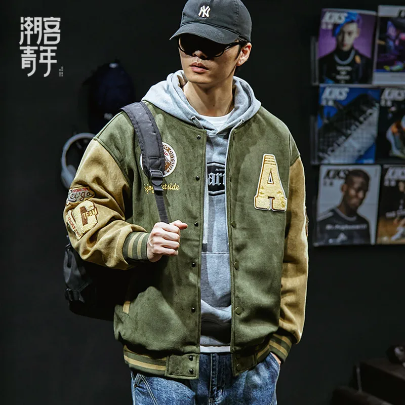 New Baseball Jacket Men Fashion Embroidered Jackets Coats High Street Outwear Man Bomber Jacket Hip Hop Clothing Top 5