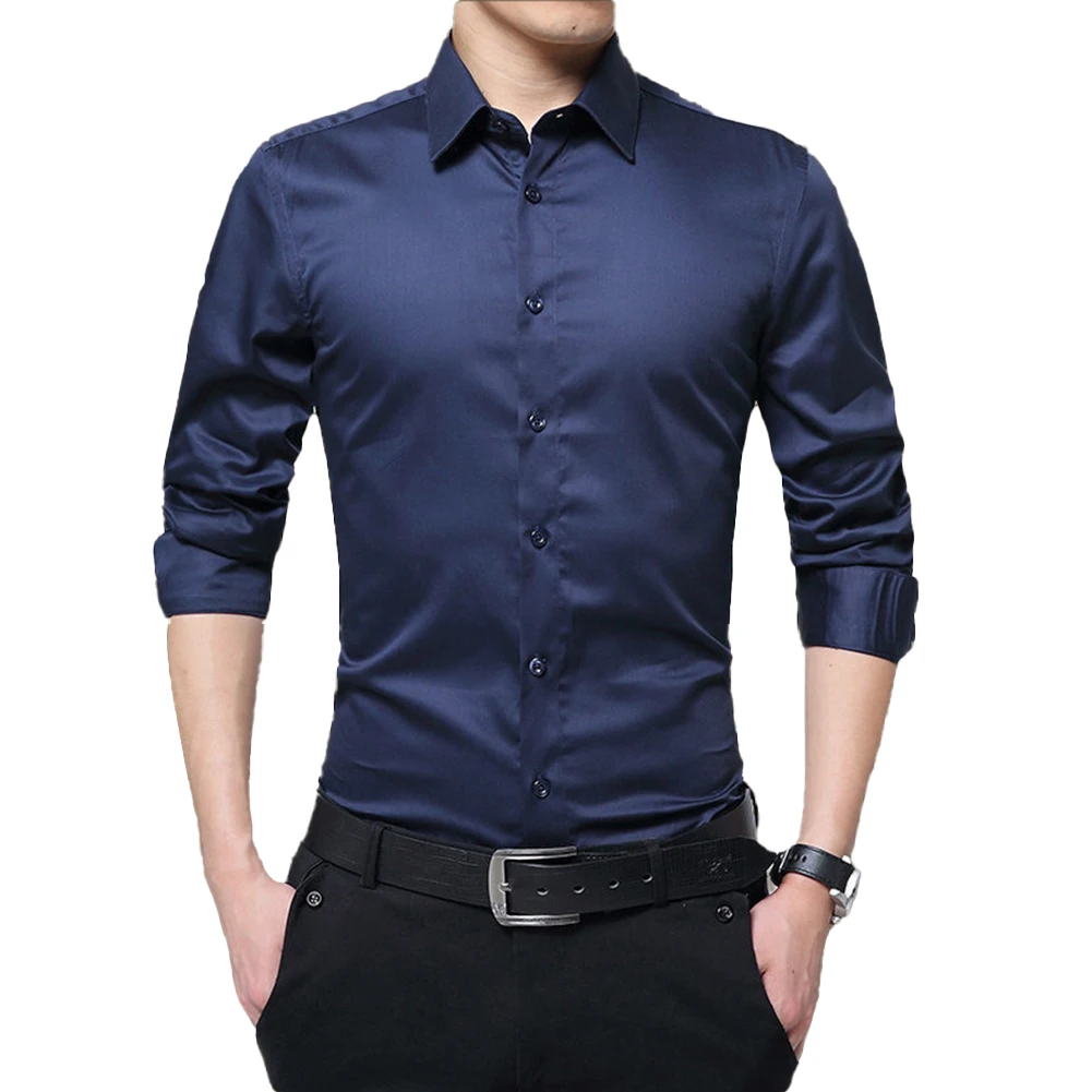 

Mens Dress Shirts Casual Slim Fit Luxury Button Long Sleeve Shirts Business Formal Tops Elegant Work Shirt Designer Clothing