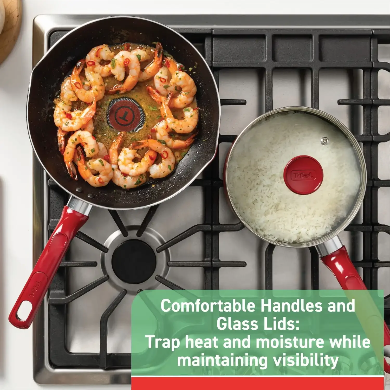 12-Piece Non-Stick Cookware Set, Pots and Pans, Red