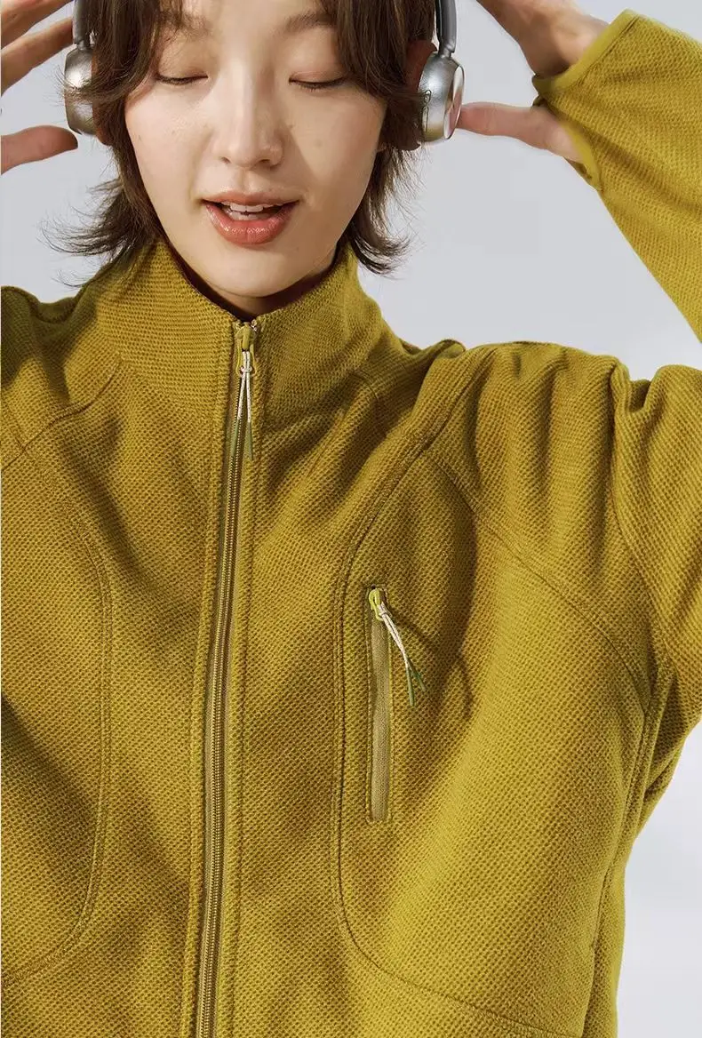 Sianlanhiam 25aw Honeycomb thermal zip-up sweatshirt minimalist urban outdoor gorpcore