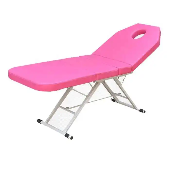 

Portable foldable lash bed pink black beauty matelas therapeutic massage bed massage table with storage