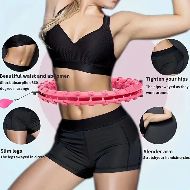 24 Node Smart Weighted Fitness Ring Detachable Fitness Hula Hoop Fat Burning for Slimming Weight Loss Exercise