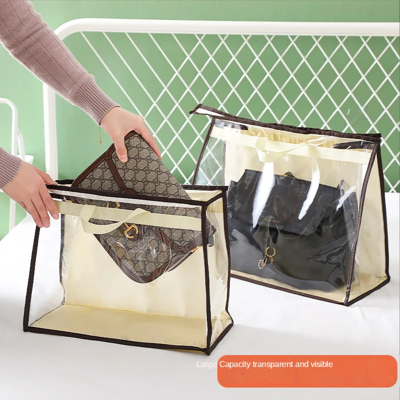 Sac à main de rangement, sacs anti-poussière pour sacs à main, rangement de  sac à main transparent avec fermeture éclair, housse anti-poussière de sac  de luxe, organisateur de placard - AliExpress