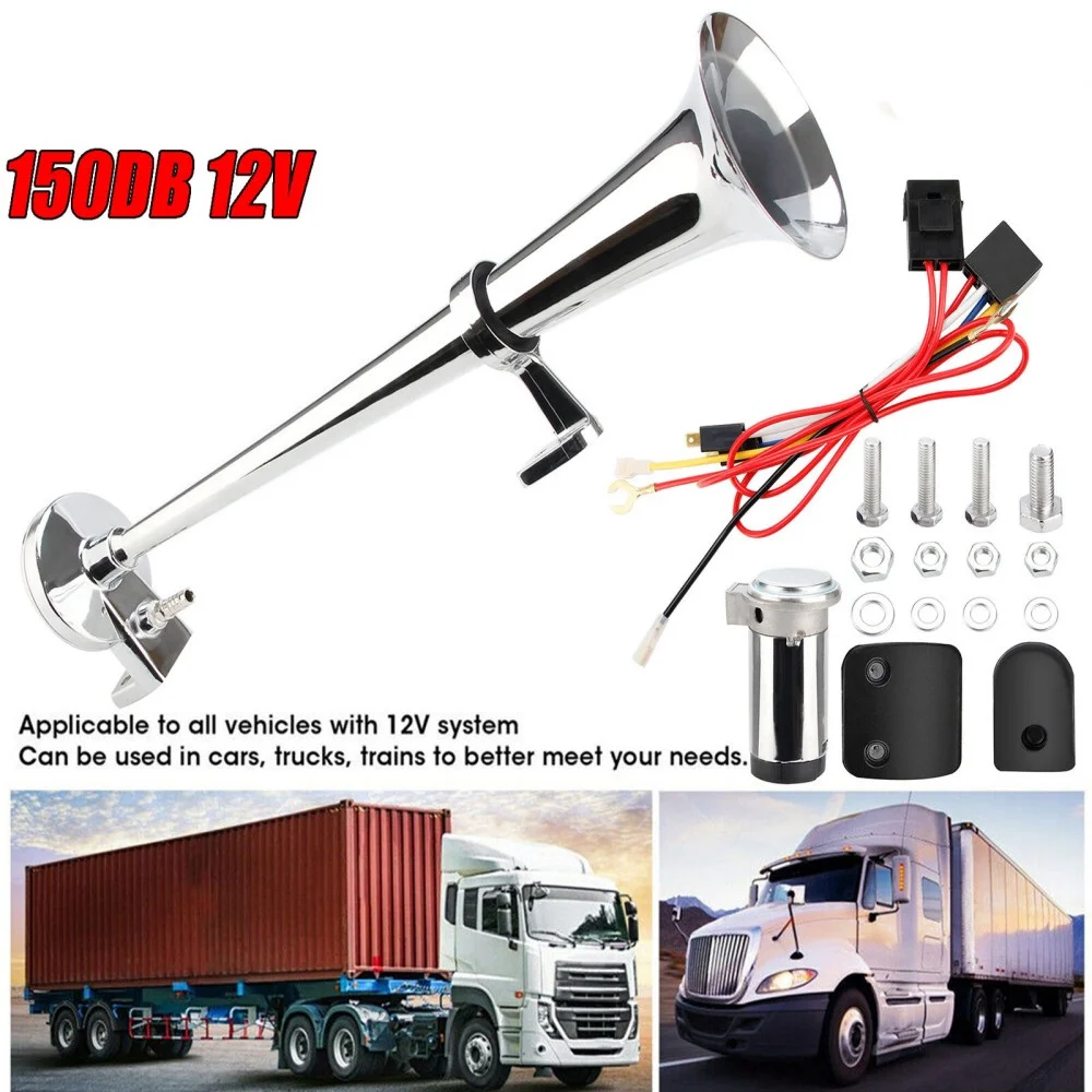 Tromba Ad Aria Per Auto Ad Alto Volume Corno Di Metallo Super Forte Compressore Universale A Tromba Singola 180 Hertz Horn Car Truck Train Moto