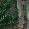 Leaf Rake Plastic Rake Gardening Rake Tool Small Garden Rake with Handle Lawn leveling 4