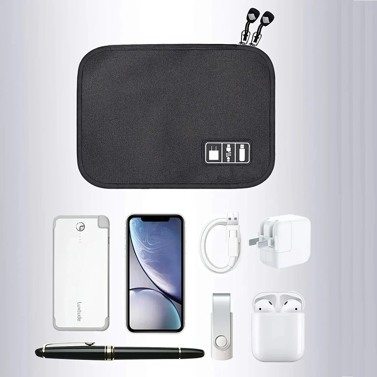 Cable Storage Bag 1-2PCS Waterproof Headphone Case Mobile Data Cable Digital Charger Accessories