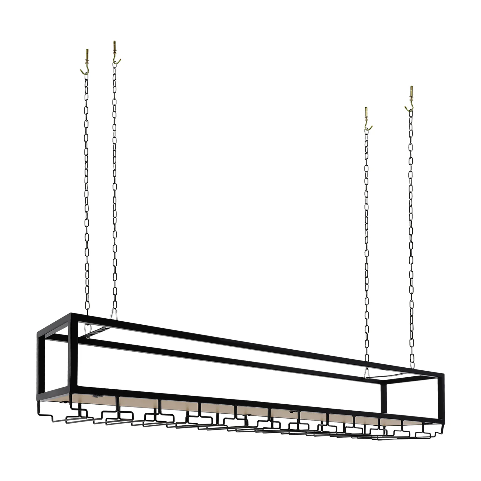 165.35LBS Hängendes Weinglasregal mit Glashalter und Regal, verstellbarer industrieller hängender Weinflaschenhalter – Detail 18