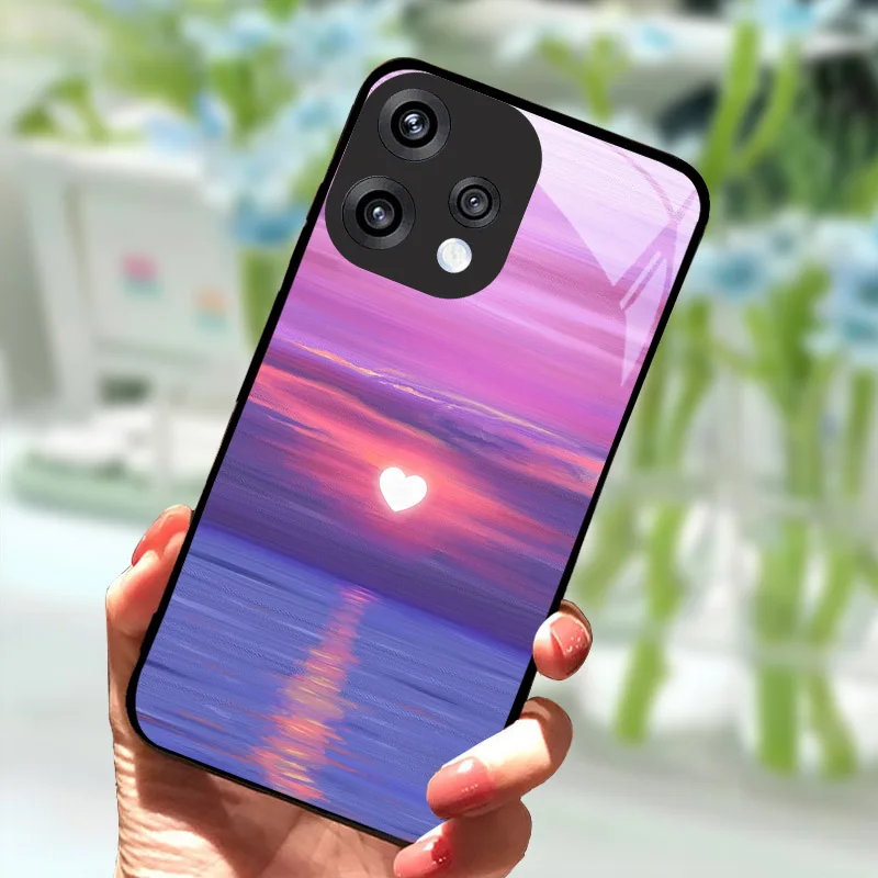 Luxury Hard PC Tempered Glass Phone Case Back Cover