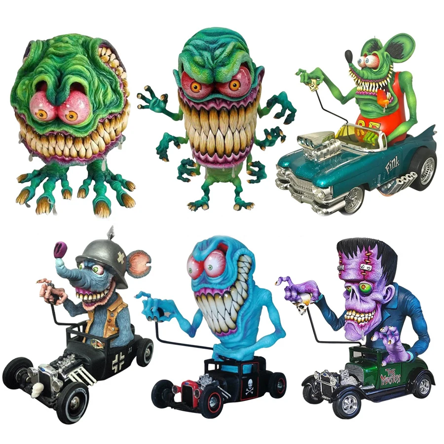 Halloween Figurines Angry Big Mouth Monster Driving Statue Ornament Rat Halloween Resin Crafts Gifts Sculpture for Home Decor 4