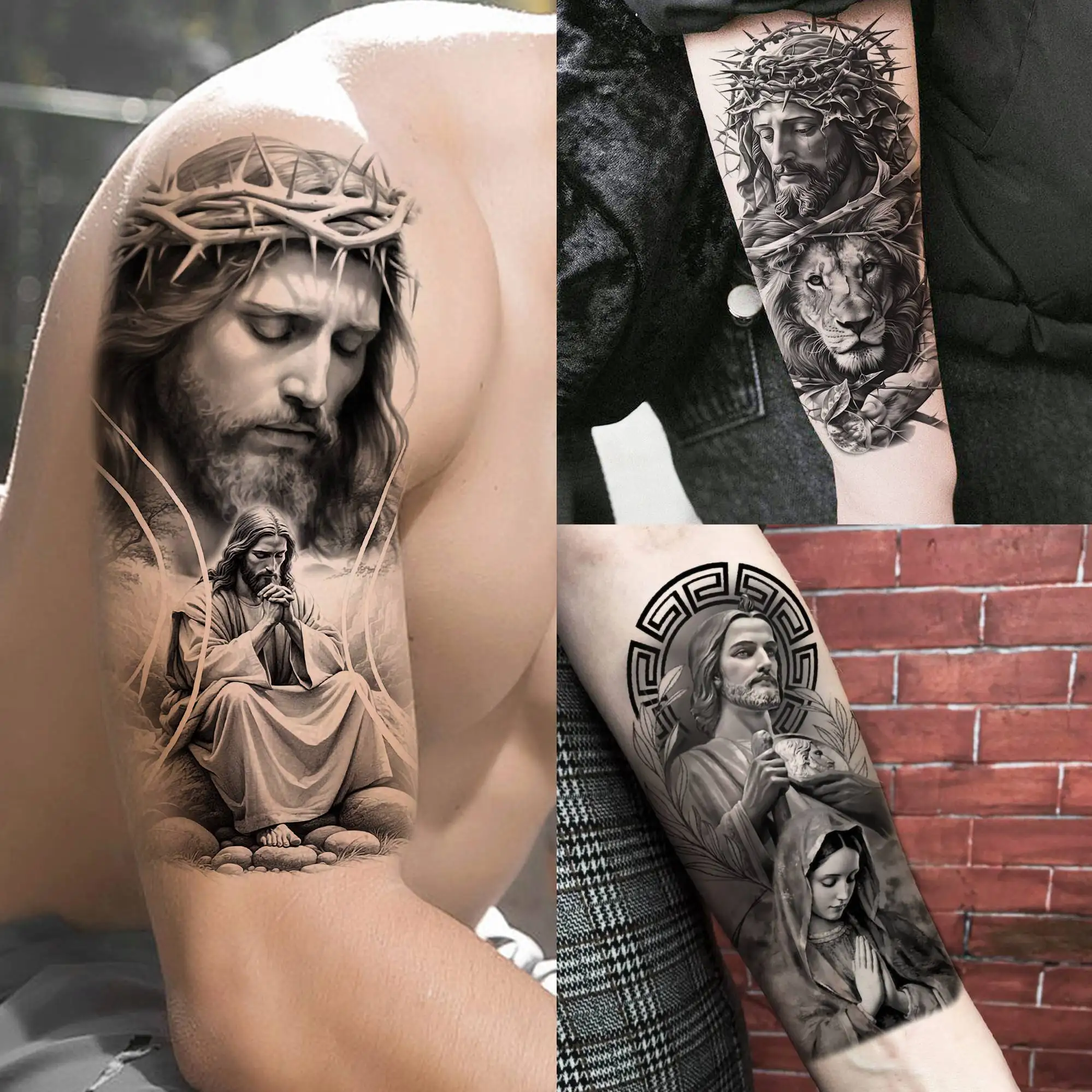 74-vellen Good Friday Jesus Bidden tijdelijke tatoeages voor vrouwen mannen  Christian Faith Tattoos Realistische Fake Tattoo Arm Hand Sticker -  AliExpress, image size:1999x1999