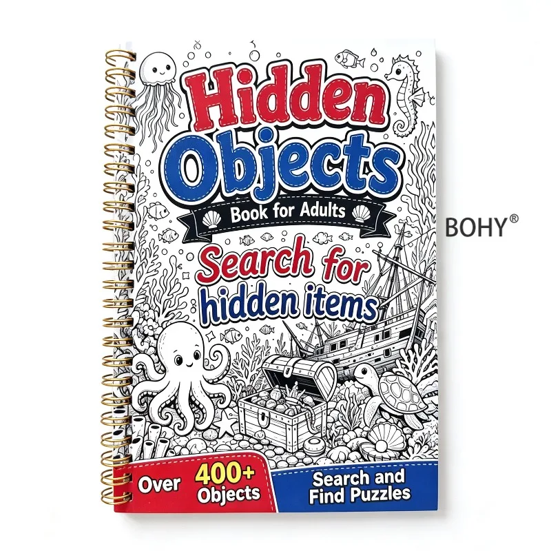 Puzzle Game Book for Adults and Teenagers: Stress Relief with Hand-Drawn Scene Patterns, 25 Pages