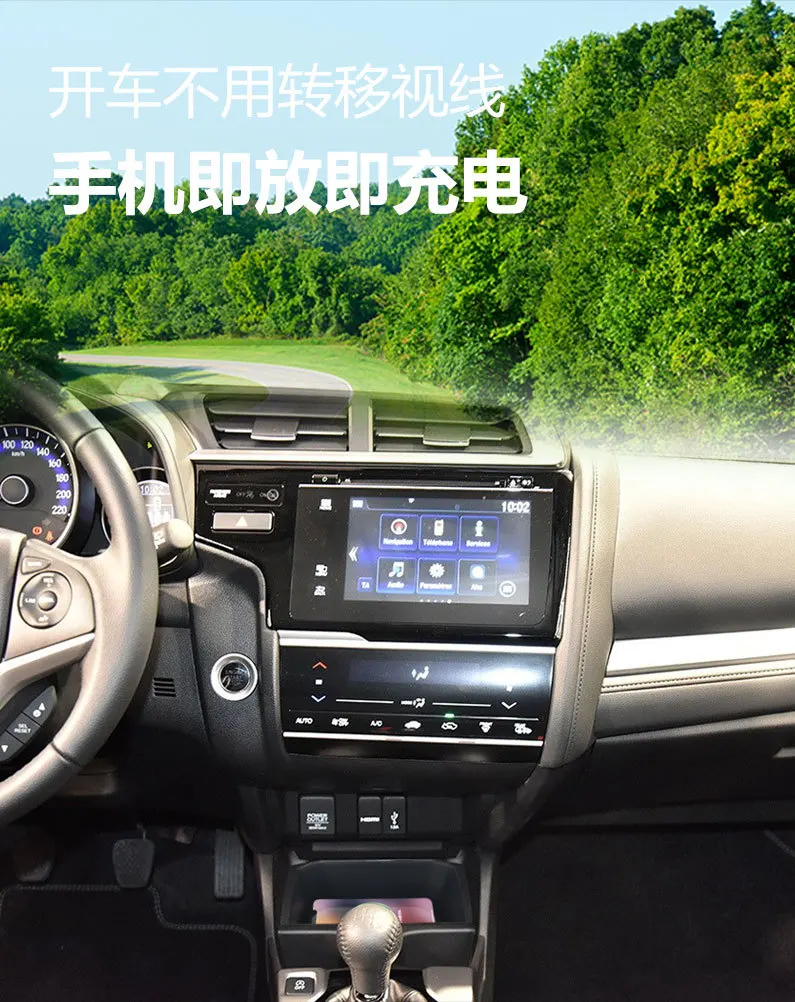 For Honda Fit JAZZ 3 2018-2019 Car Wireless Charger Center Console 15W Smart Fast Charging Pad Mobile Phone Holder Accessories detail image 11