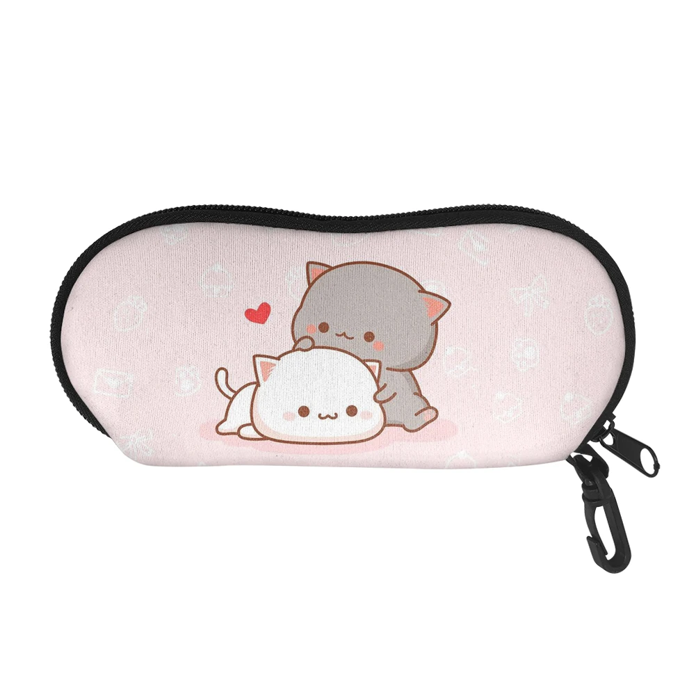 Eyeglasses Protector Box Cute Cartoon Cat Print Kids Spectacle Container Zipper Reading Portable Glasses Cases Carry Bag