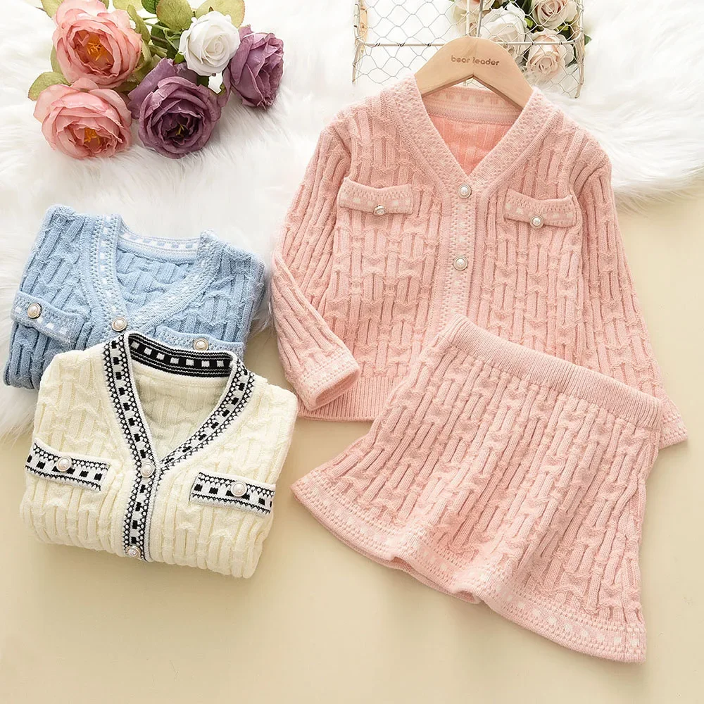 Bear Leader Girls Winter Clothes Set Long Sleeve Sweater Shirt Pants 2 Pcs Clothing Suit Christmas Baby Outfits Girls Clothes