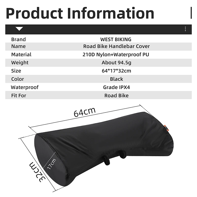 WEST BIKING Road Bike Handlebar Cover Waterproof Dustproof Bike Bar Protector Bicycle Accessories Anti-scratch Maintenance Tools