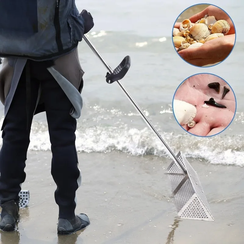 Sand Flea Rake, Detachable Sand Flea Rake, The Shark Tooth Screen Comes with A 16-Foot-Wide Drain Screen with A 51-inch Handle 6