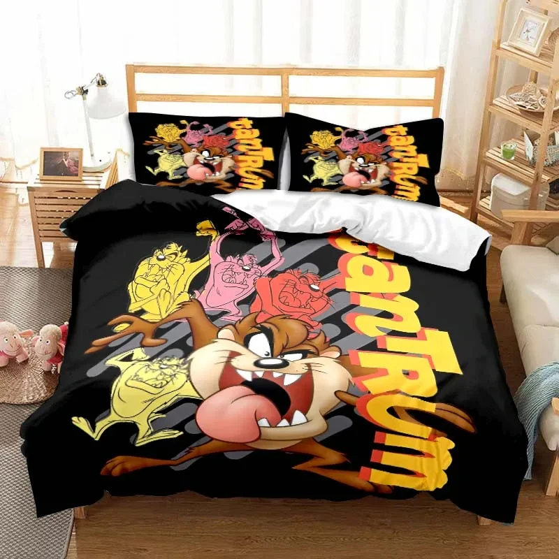 3D Print Cartoon Tasmanian Devil Fashion Bedding Set Double Twin King Duvet Cover Comforter Pillowcase Boys Girls Adults Bedroom 4