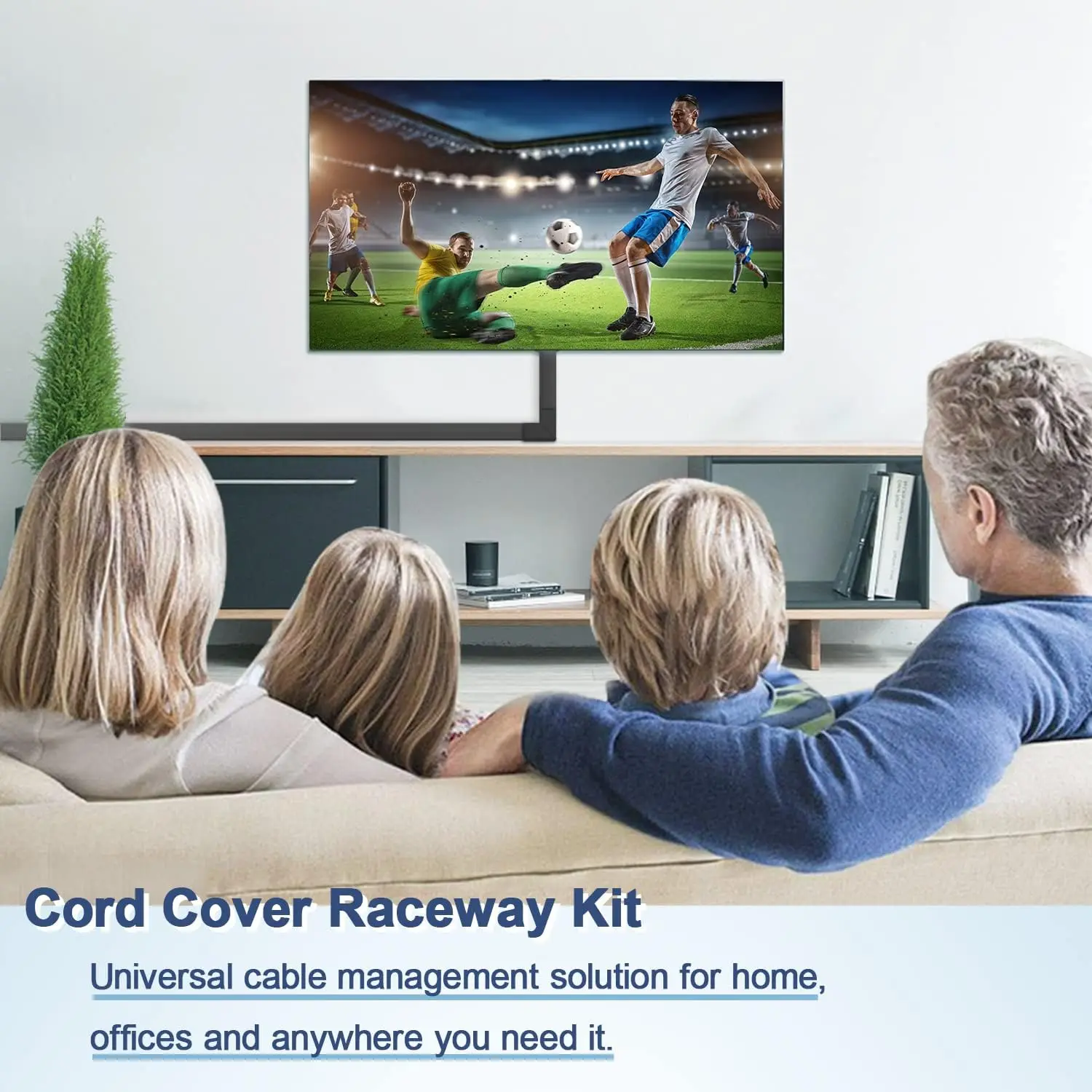 Cord Cover Raceway Kit-157" Cable Concealer Wire Hider for TV Wall Mounting and Wire Management Black tv cord cover