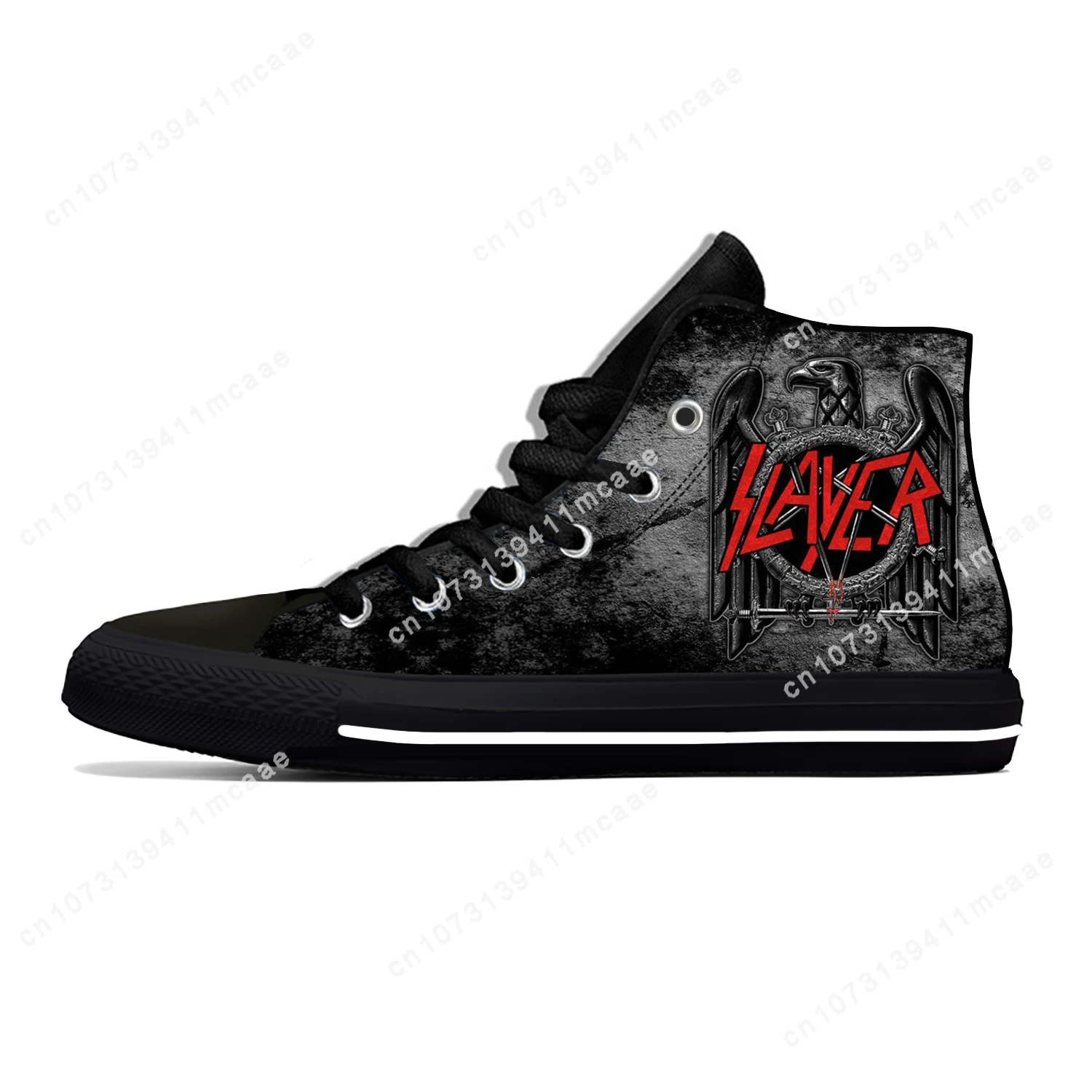 Slayer Heavy Metal Rock Band Horror Scary Fashion Casual Cloth Shoes High Top Lightweight Breathable 3D Print Men Women Sneakers