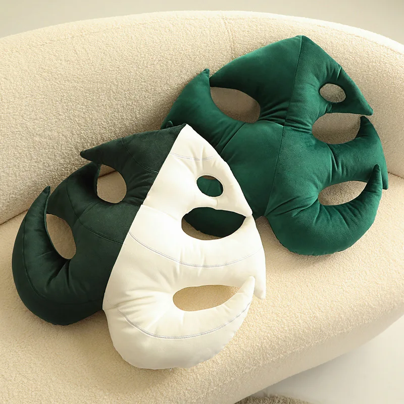 INS Green Leaf Pillow Plush Stuffed Plants Monstera Philodendron Seat Cushion Plushie Peluche Sofa Chair Home Decorate Prop 3