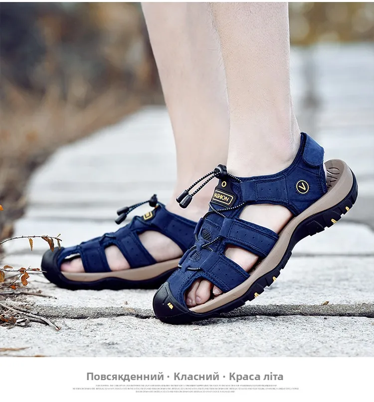 Protectcamel Genuine Leather Sandals Men Outdoor Sports - Uniqwear
