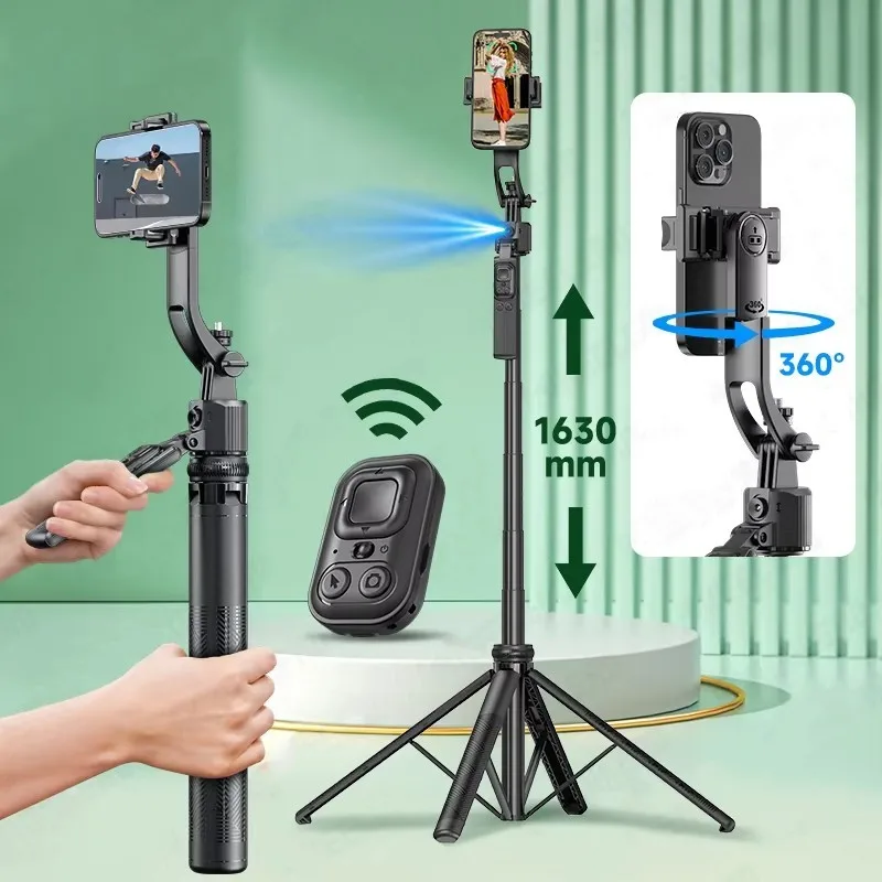 Handheld Gimbal Stabilizer Gimbal Camera 360&deg;Selfie Stick with Bluetooth Remote AI Follow-Up Anti Shake